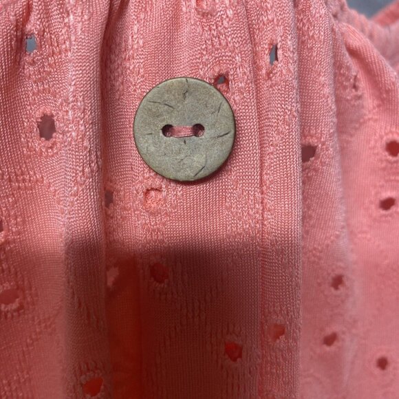 Y2K No Boundaries Off Shoulder Crop Top Women’s Blouse Sz 3-4 Coral Vtg Beach - Picture 10 of 10